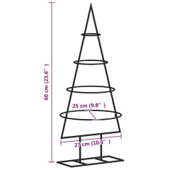 OMAXI Kovový vánoční stromeček pro dekorace černý 60 cm 136984