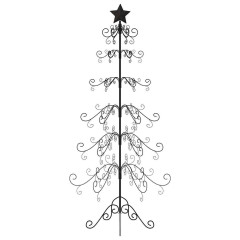 OMAXI Kovový vánoční stromeček pro dekorace černý 215 cm 137196