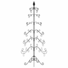 OMAXI Kovový vánoční stromeček pro dekorace černý 215 cm 137196