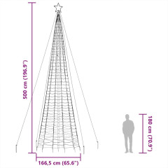 OMAXI LED vánoční stromek s hroty 1534 modrých LED diod 500 cm 394101