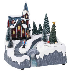 OMAXI Dekorace vánoční vesnice Vícebarevný 20.5 x 17 x 21 cm Plast 362858