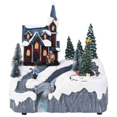 OMAXI Dekorace vánoční vesnice Vícebarevný 20.5 x 17 x 21 cm Plast 362858