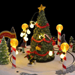 OMAXI Dekorace vánoční vesnice Vícebarevný 22 x 21.5 x 17 cm Plast 362865