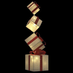 OMAXI Vánoční dekorace dárková krabička 80 teple bílých LED 513397