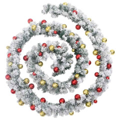 OMAXI Vánoční girlanda s baňkami a LED diodami zelená 20 m PVC 415257