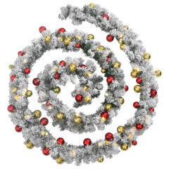 OMAXI Vánoční girlanda s baňkami a LED diodami zelená 20 m PVC 415257