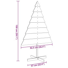 OMAXI Dřevěný vánoční stromeček na ozdoby 150 cm masivní dřevo 455543