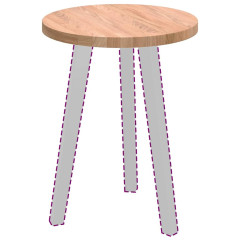 OMAXI Deska stolu Světle hnědá Ø 40 x 2.5 cm Pevné dubové dřevo 788559