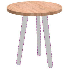 OMAXI Deska stolu Světle hnědá Ø 50 x 2.5 cm Pevné dubové dřevo 788566