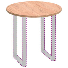 OMAXI Deska stolu Světle hnědá Ø 80 x 2.5 cm Pevné dubové dřevo 788597