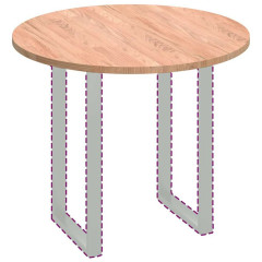 OMAXI Deska stolu Světle hnědá Ø 90 x 2.5 cm Pevné dubové dřevo 788603