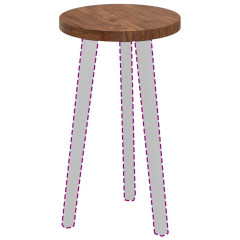 OMAXI Deska stolu Tmavě hnědá Ø 30 x 2.5 cm Pevné dubové dřevo 788610