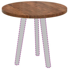 OMAXI Deska stolu Tmavě hnědá Ø 60 x 2.5 cm Pevné dubové dřevo 788641