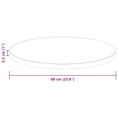 OMAXI Deska stolu Tmavě hnědá Ø 60 x 2.5 cm Pevné dubové dřevo 788641