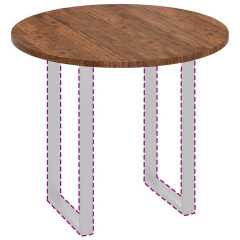 OMAXI Deska stolu Tmavě hnědá Ø 90 x 2.5 cm Pevné dubové dřevo 788672