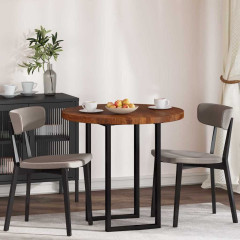 OMAXI Deska stolu Tmavě hnědá Ø 80 x 4 cm Pevné dubové dřevo 788801