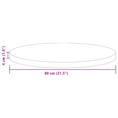 OMAXI Deska stolu Tmavě hnědá Ø 80 x 4 cm Pevné dubové dřevo 788801