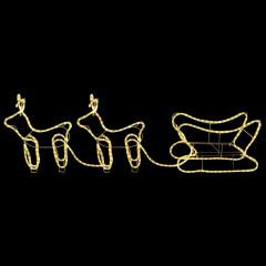 OMAXI Vánoční dekorace sobi a sáně venkovní 576 LED diod 005729