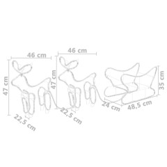 OMAXI Vánoční dekorace sobi a sáně venkovní 576 LED diod 005729