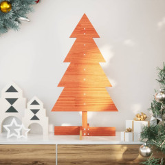 OMAXI Dřevěný vánoční stromek na ozdoby voskově hnědý 80 cm borovice 513120