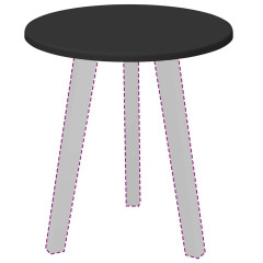 OMAXI Deska stolu Černá 40 x 40 x 1.5 cm Kompozitní dřevo 935816