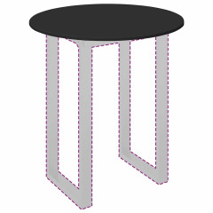 OMAXI Deska stolu Černá 80 x 80 x 1.5 cm Kompozitní dřevo 936219