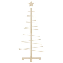 OMAXI Dřevěný vánoční stromeček na ozdoby 125 cm masivní borové dřevo 133433