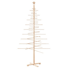 OMAXI Dřevěný vánoční stromeček na ozdoby 210 cm masivní borové dřevo 455512