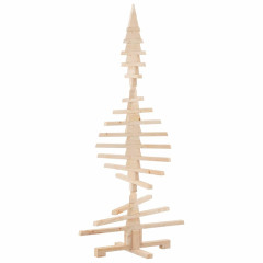 OMAXI Dřevěný vánoční stromeček na dekoraci 150 cm masivní borovice 573131