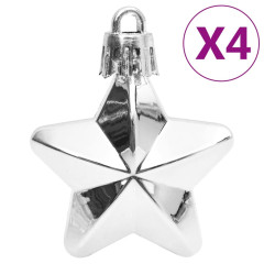 OMAXI 111dílná sada vánočních ozdob bílá a šedá polystyren 408152