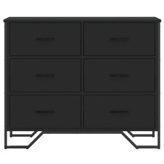 OMAXI Komoda černá 91 x 35,5 x 74,5 cm kompozitní dřevo 834684