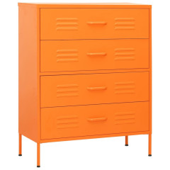 OMAXI Komoda se zásuvkami oranžová 80 x 35 x 101,5 cm ocel 565131