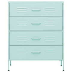 OMAXI Komoda se zásuvkami mátová 80 x 35 x 101,5 cm ocel 565155