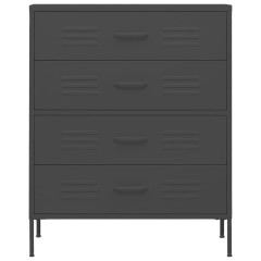 OMAXI Komoda se zásuvkami antracitová 80 x 35 x 101,5 cm ocel 565162