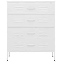 OMAXI Komoda se zásuvkami bílá 80 x 35 x 101,5 cm ocel 565186