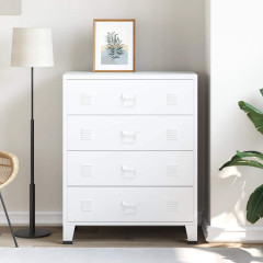 OMAXI Industriální komoda se zásuvkami bílá 78 x 40 x 93 cm kov 699515