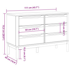 OMAXI Komoda FLORO voskově hnědá masivní borové dřevo 215283