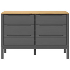 OMAXI Komoda FLORO šedá masivní borové dřevo 215306