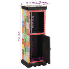 OMAXI Komoda Vícebarevný 30 x 30 x 90 cm Masivní magnovníkové dřevo 413666