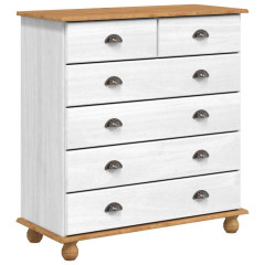OMAXI Komoda ASKIM Bílá 91 x 40 x 95.5 cm Masivní borové dřevo 882387