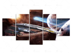 Etos ArtSailing Gallery 5 dílný obraz na plátně -  Vesmírná loď  Normandie SR2