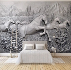 Solution Media 3D tapeta - Reliéf koně MU3648