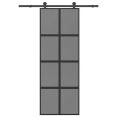 OMAXI Posuvné dveře s kováním 76x205 cm tvrzeného sklo a hliník 830333
