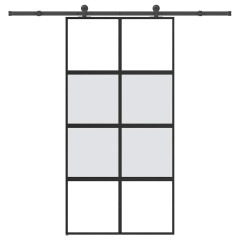 OMAXI Posuvné dveře s kováním 102,5x205 cm tvrzeného sklo a hliník 830265
