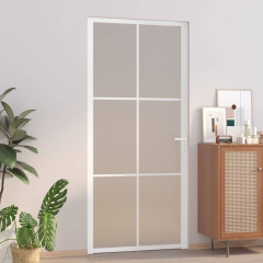OMAXI Interiérové dveře 93 x 201,5 cm bílé matné sklo a hliník 542740