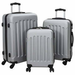 OMAXI Kufr se zámkem 3 pcs Stříbrná 50 x 31 x 78 cm ABS plast 886453