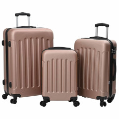 OMAXI Kufr se zámkem 3 pcs růžové zlato 50 x 31 x 78 cm ABS plast 886491