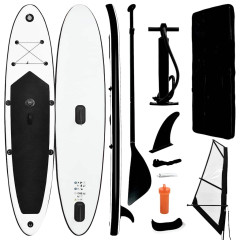 OMAXI Nafukovací Stand Up Paddleboard s plachtou černo-bílý 087978