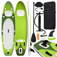 OMAXI Nafukovací SUP paddleboard a příslušenství zelený 300x76x10 cm 652121