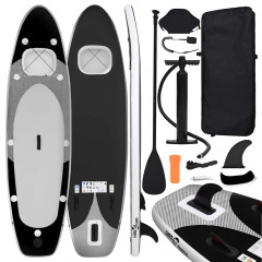 OMAXI Nafukovací SUP paddleboard s příslušenstvím černý 330x76x10 cm 652176